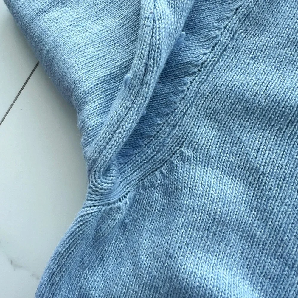 Benedetta B sweater size Large blue merino wool cashmere - Picture 5 of 7
